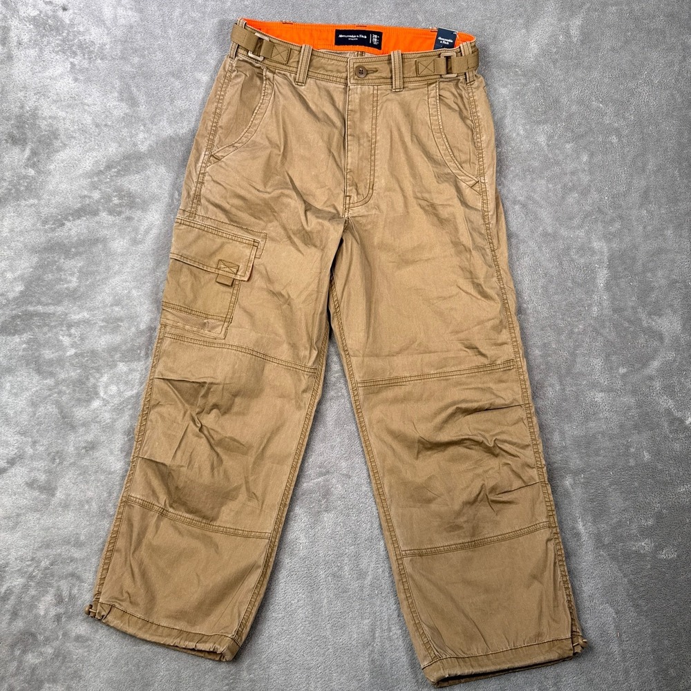 Abercrombie & Fitch Military Pants Mens 28x28 Brown Utility Paratrooper NWT